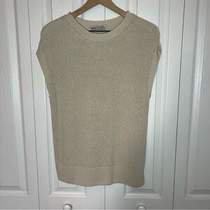 Zara Beige Oversize Knit Vest